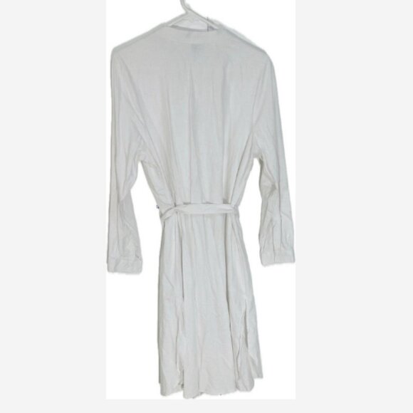 Taillissime White Shirt Dress Women’s 14W Linen Blend Belted Midi Side Slits - Picture 3 of 4